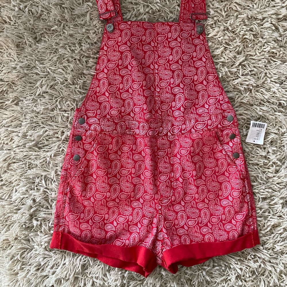BDG Women's paisley short overall jumper